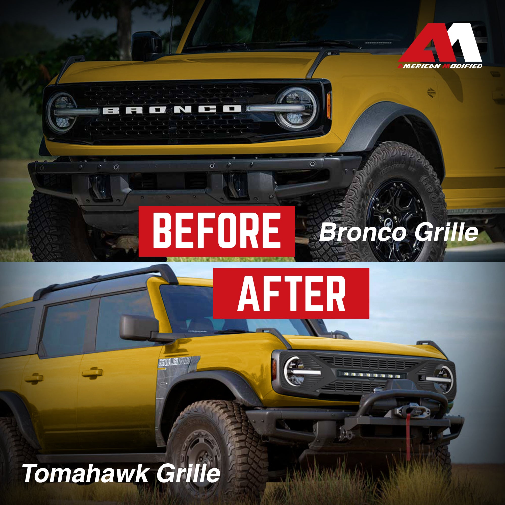 AMERICAN MODIFIED Grille w/ Lights for 21-24 Ford Bronco w/o Front Camera (Used) - VMInnovations