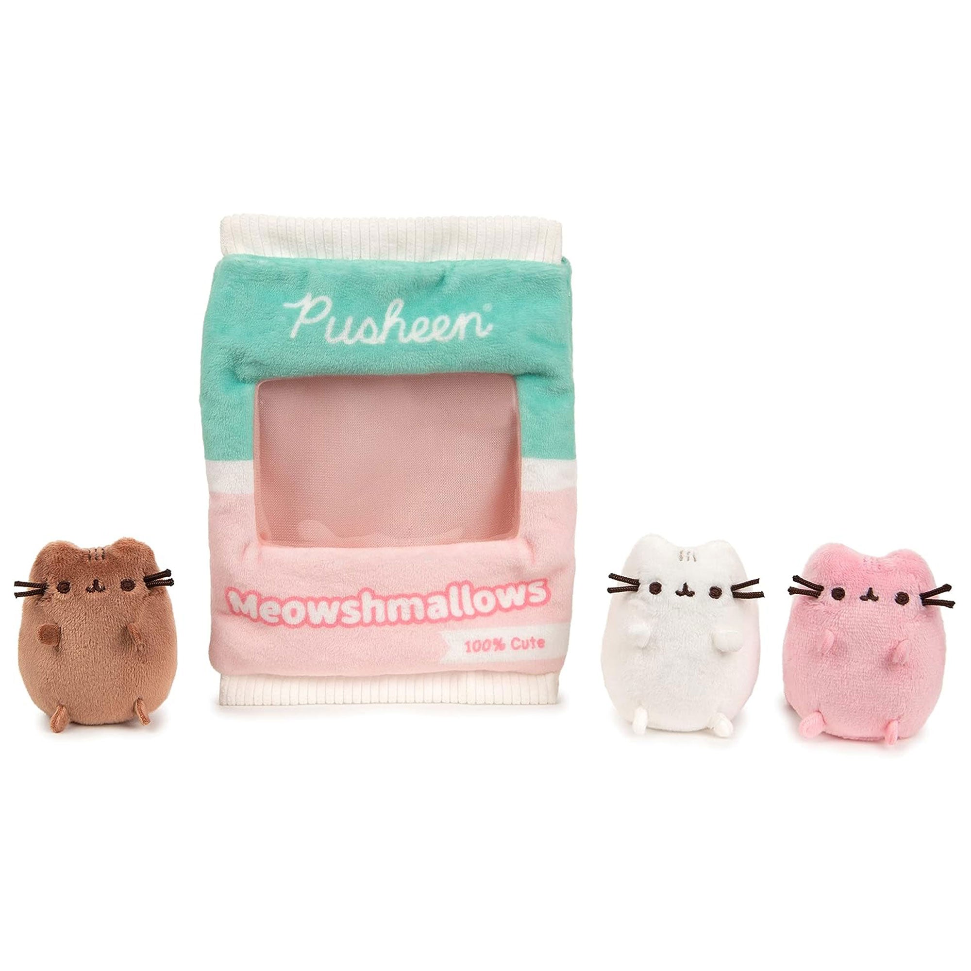 GUND Pusheen 7.5'' Meowshmallows Bag of Treats with 3 Removeable Mini Plushies - VMInnovations