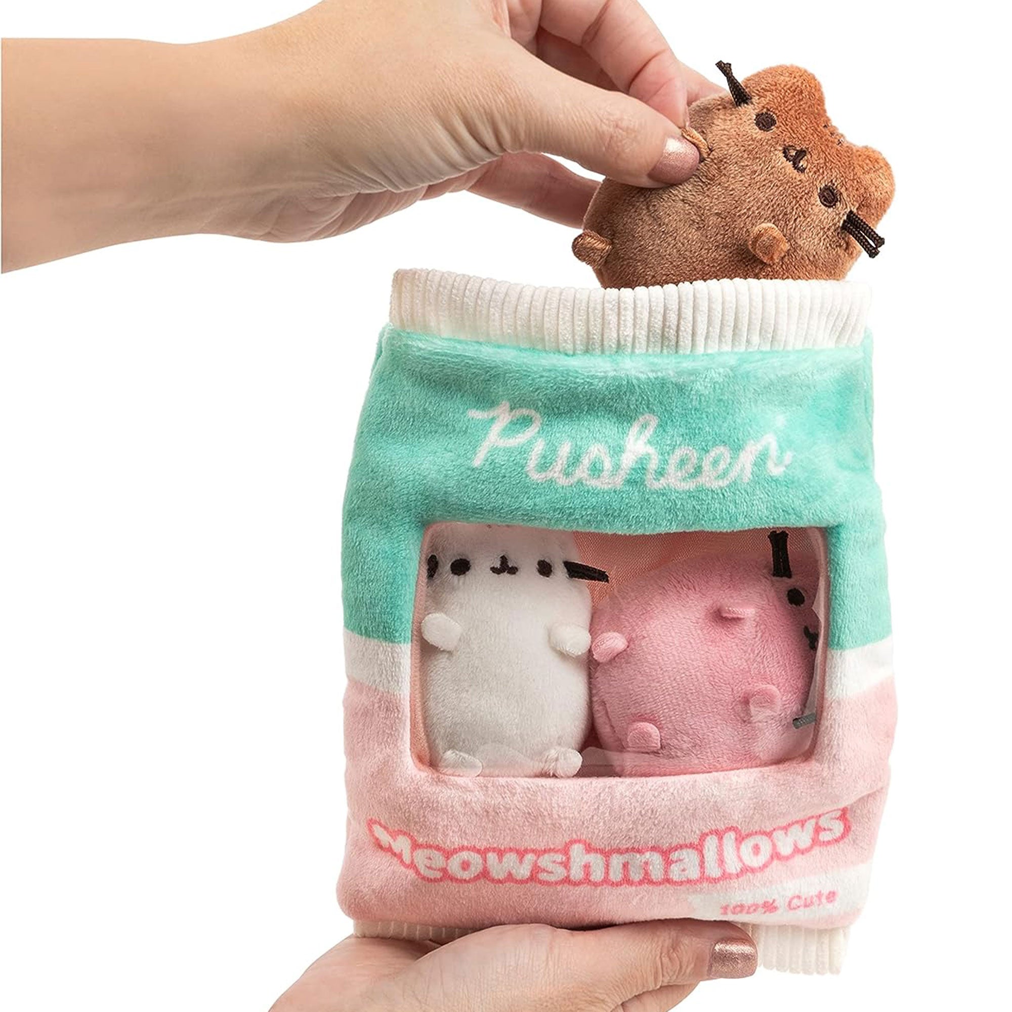 GUND Pusheen 7.5'' Meowshmallows Bag of Treats with 3 Removeable Mini Plushies - VMInnovations