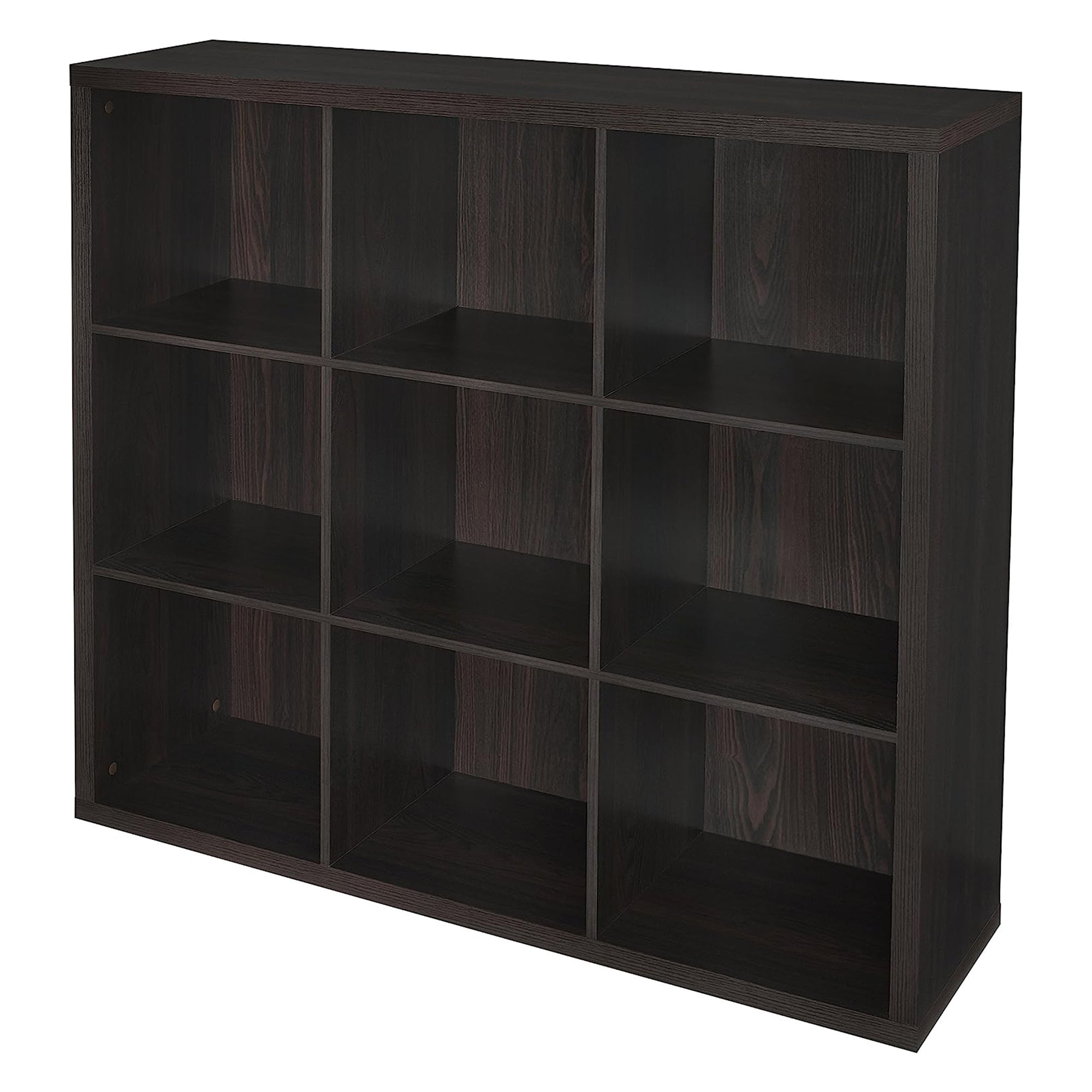 ClosetMaid 9 Cube Storage Shelf Bookshelf Home Organizer with Back Panel, Black - VMInnovations