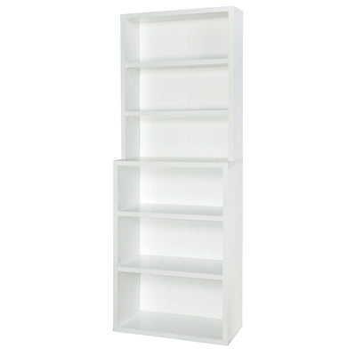 ClosetMaid 6 Tier Bookshelf with Adjustable Shelves and Closed Back Panel, White
