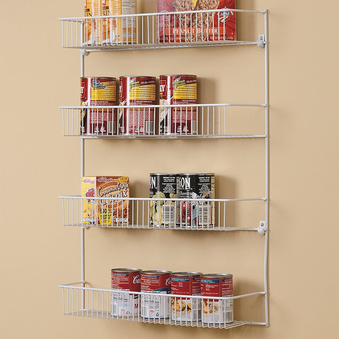 ClosetMaid 4 Tier Door or Wall Mount Rack Organizer for Home and Kitchen, White - VMInnovations