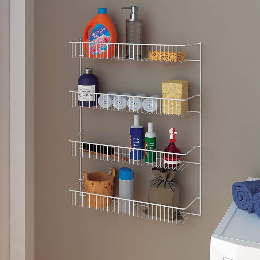 ClosetMaid 4 Tier Door or Wall Mount Rack Organizer for Home and Kitchen, White - VMInnovations