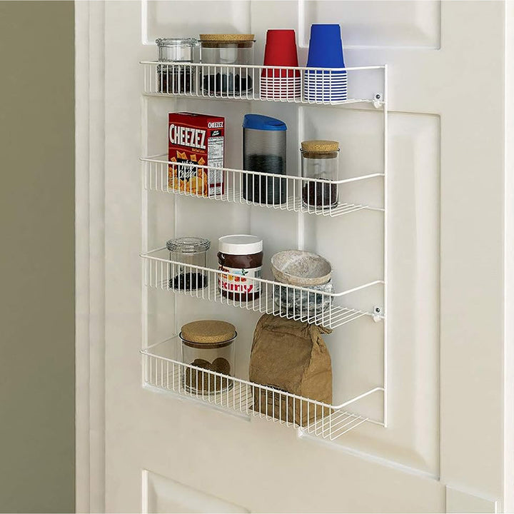 ClosetMaid 4 Tier Door or Wall Mount Rack Organizer for Home and Kitchen, White - VMInnovations