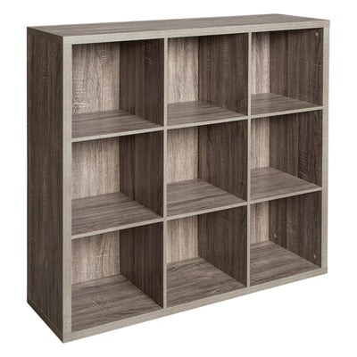 ClosetMaid 9 Cube Storage Shelf Bookshelf Home Organizer with Back Panel, Gray