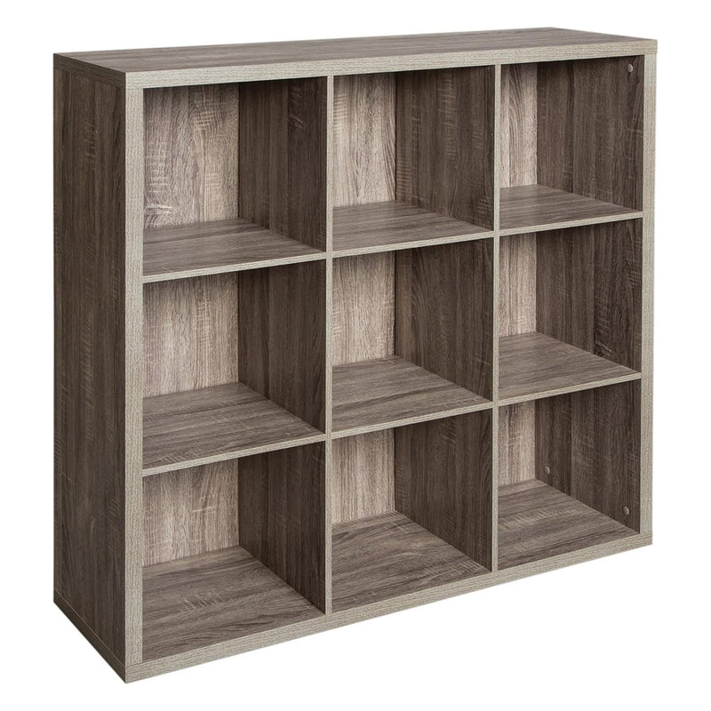 ClosetMaid 9 Cube Storage Shelf Bookshelf Home Organizer with Back Panel, Gray