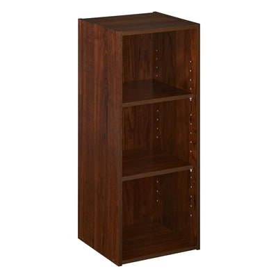 ClosetMaid 3 Tier Wooden Organizer w/2 Adjustable Shelves, Dark Cherry(Open Box)