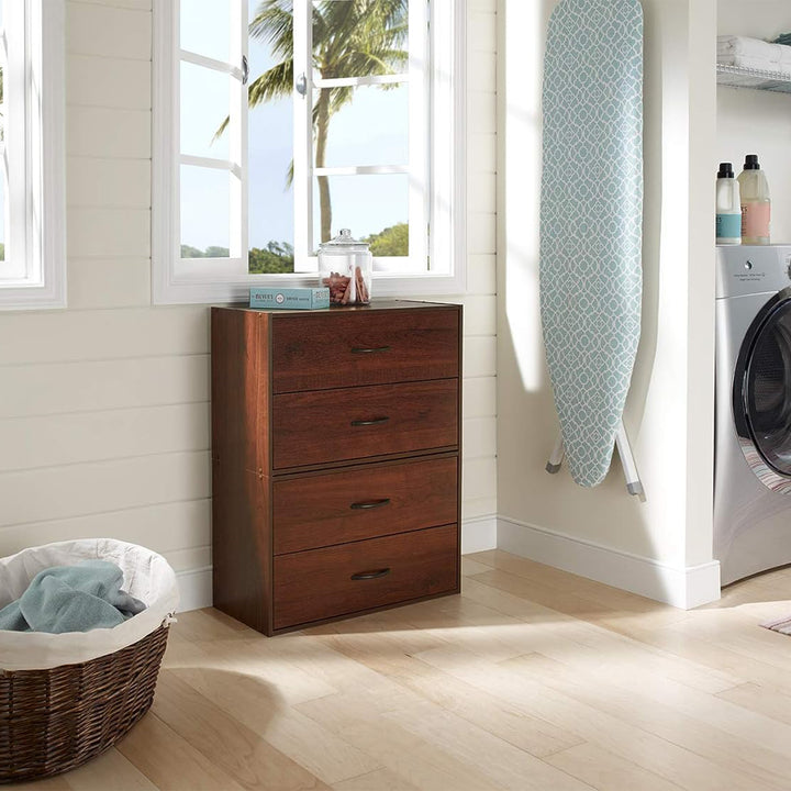 ClosetMaid Stackable 2 Drawer Wooden Horizontal Storage Organizer, Dark Cherry - VMInnovations