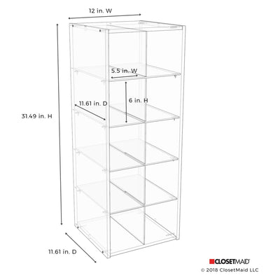 ClosetMaid 10 Cube Stackable Wooden Home or Office Storage Unit, White (Used)