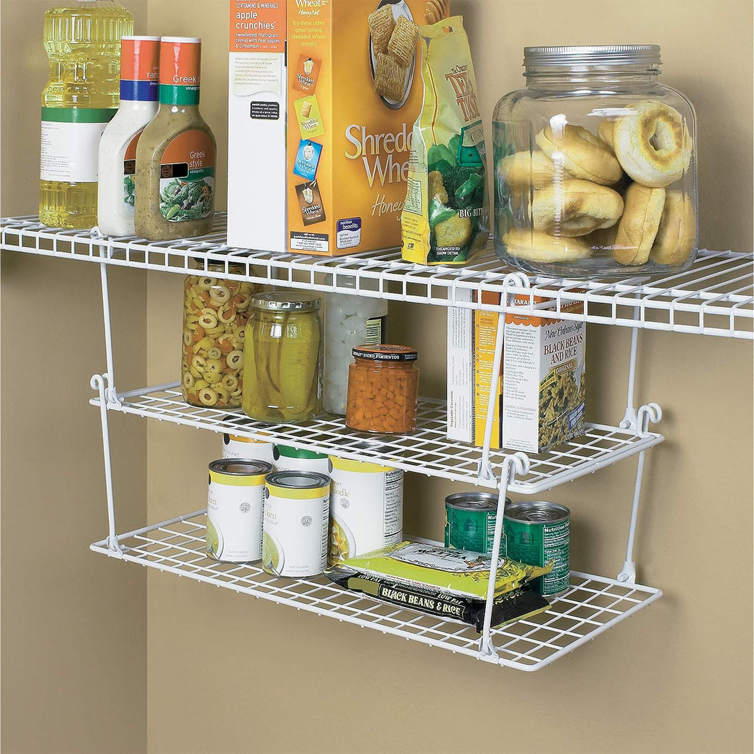 ClosetMaid Stack & Hang 21.5x10.75x7.87'' Stainless Steel Wire Shelf Unit, White - VMInnovations