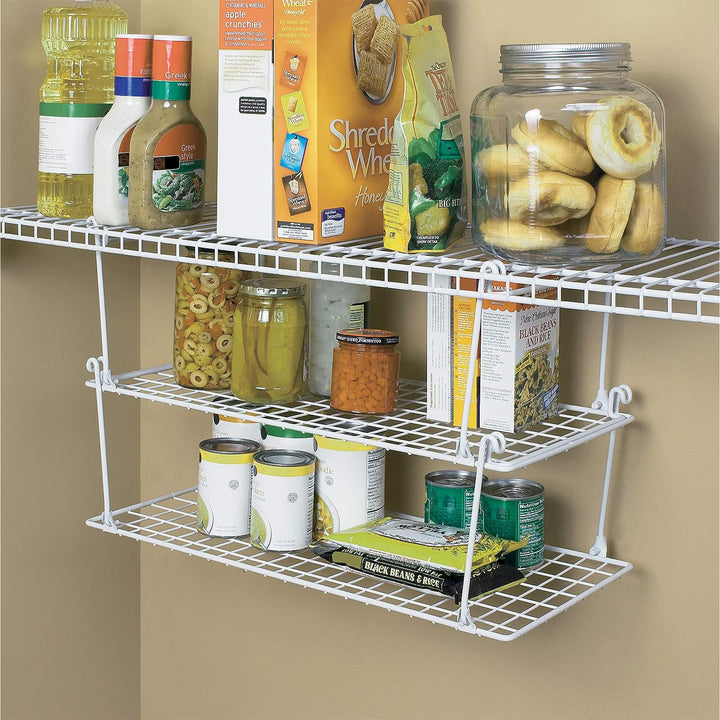 ClosetMaid Stack & Hang 21.5x10.75x7.87'' Stainless Steel Wire Shelf Unit, White - VMInnovations