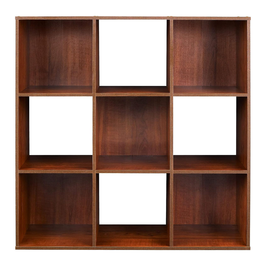 ClosetMaid 9 Cube Cubby Wood Open Bookcase Display Shelf Organizer, Dark Cherry - VMInnovations