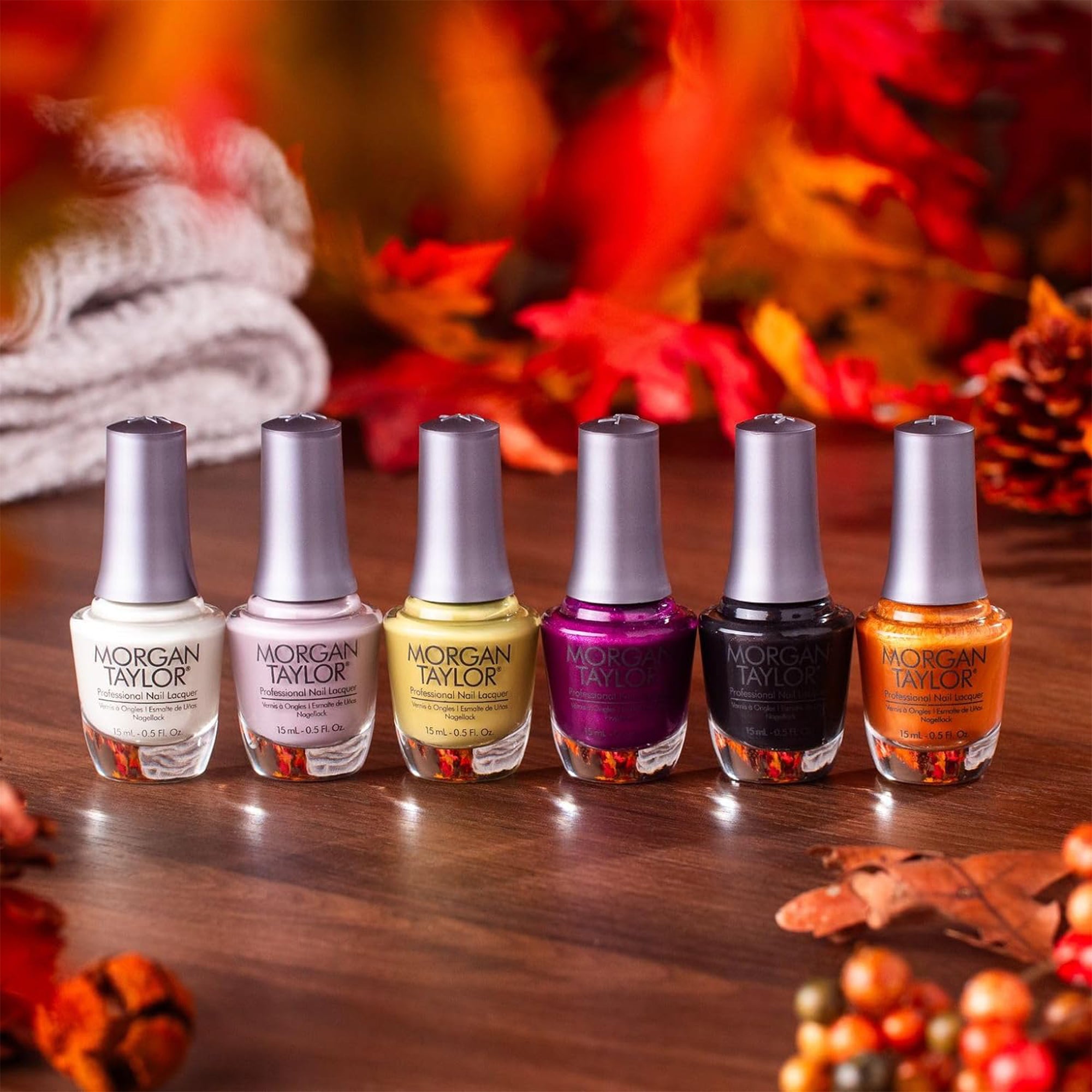 Morgan Taylor Fall 2023 Change of Pace Nail Lacquer Polish Manicure Set 6 Pack - VMInnovations