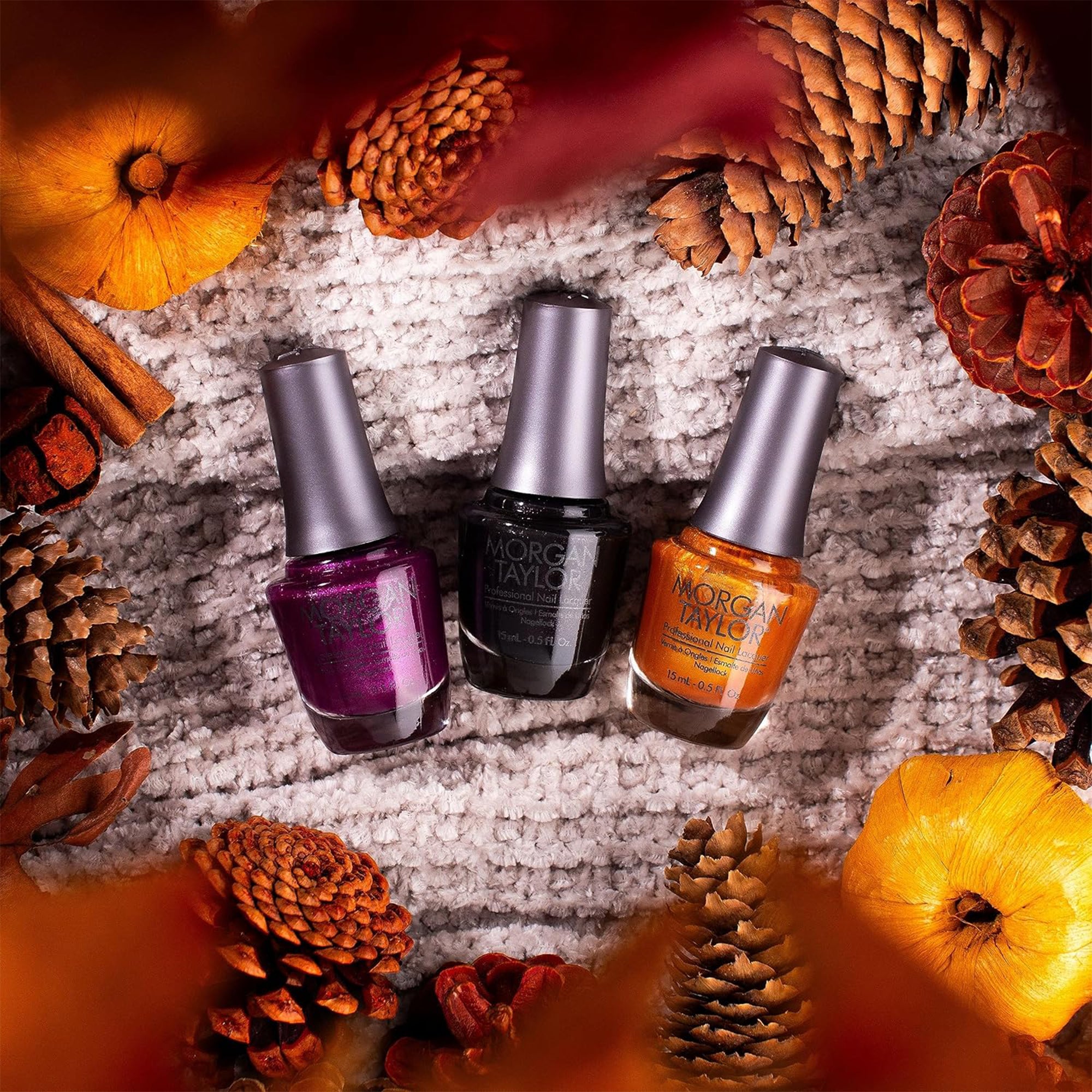 Morgan Taylor Fall 2023 Change of Pace Nail Lacquer Polish Manicure Set 3 Pack - VMInnovations