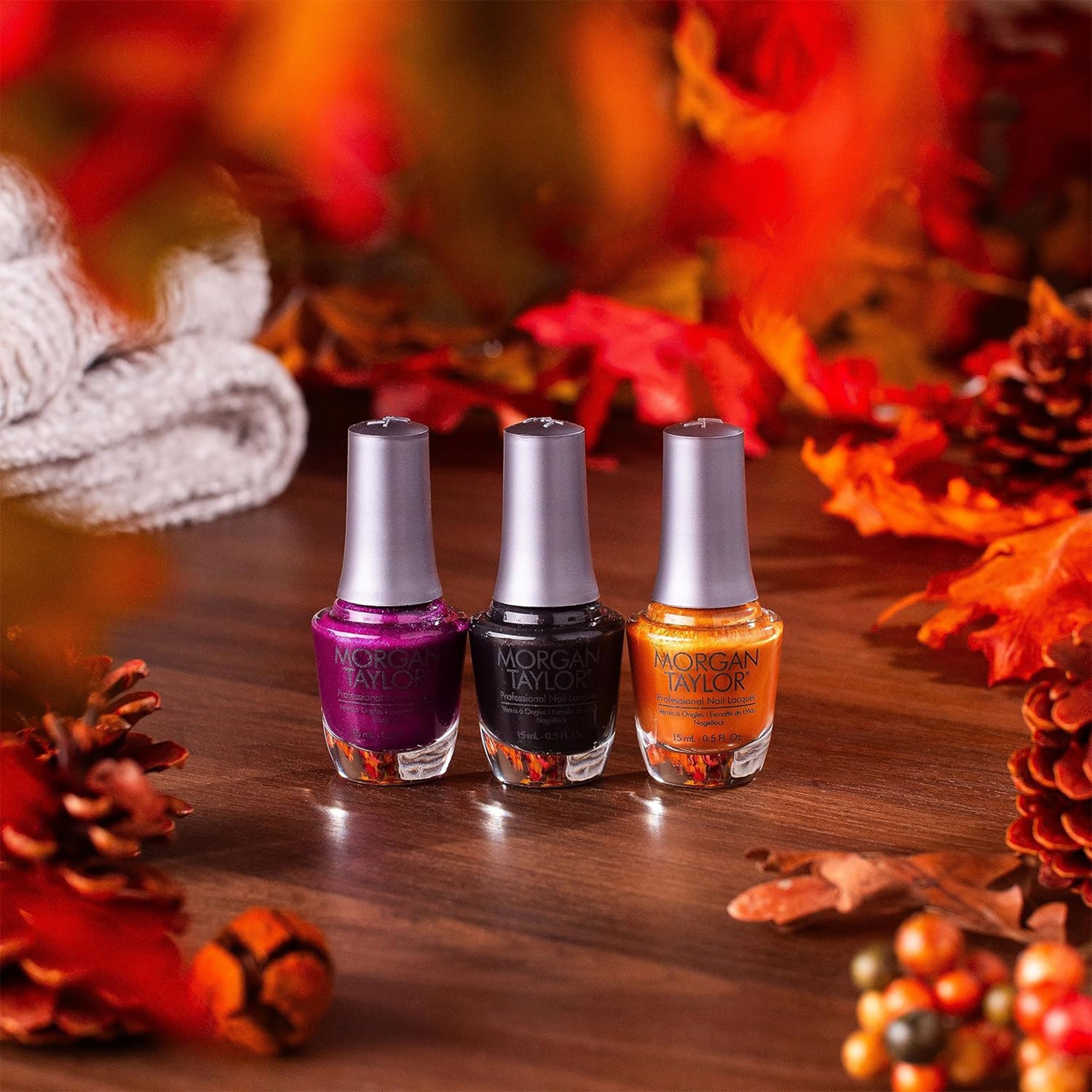 Morgan Taylor Fall 2023 Change of Pace Nail Lacquer Polish Manicure Set 3 Pack - VMInnovations