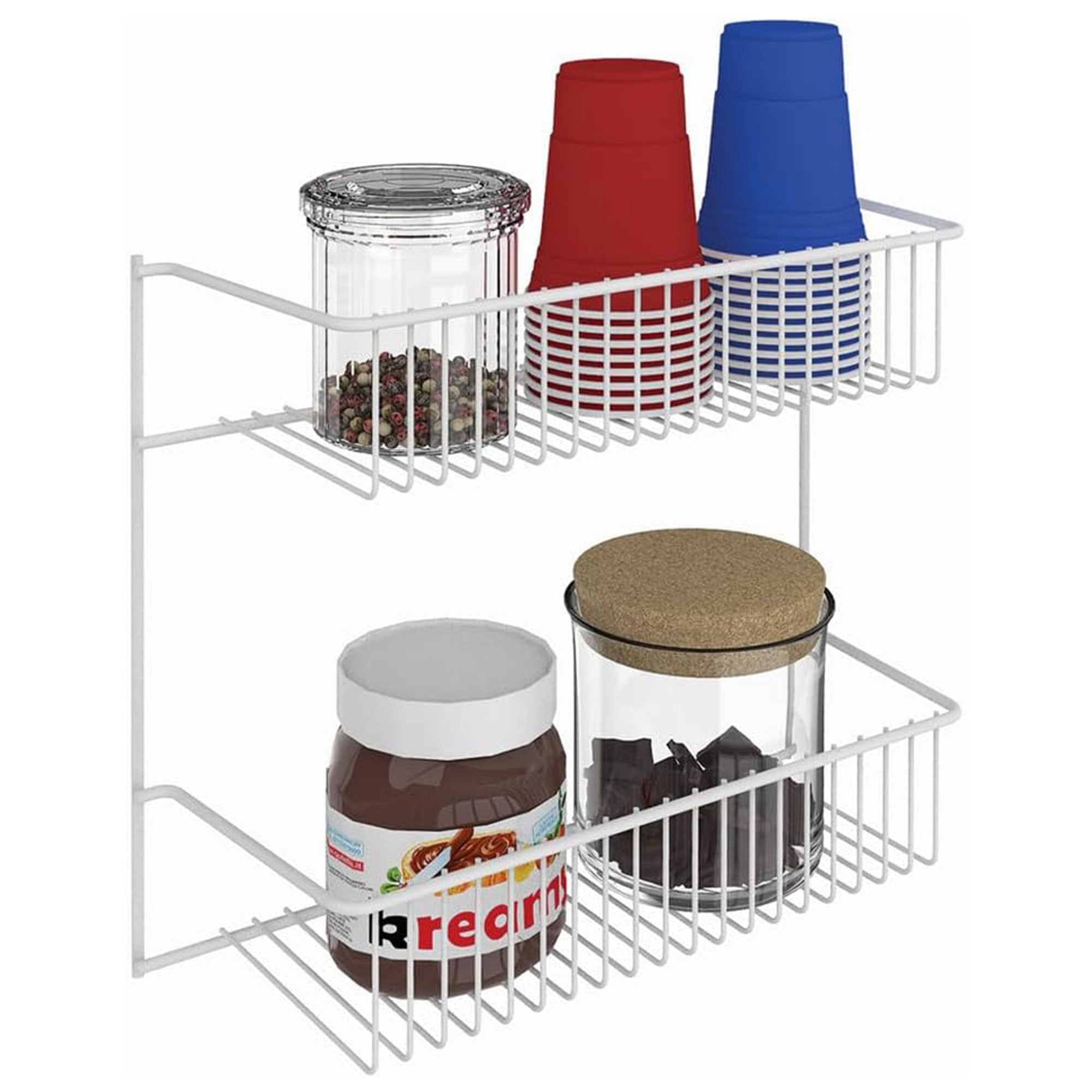 ClosetMaid 2 Tier Door or Wall Mount Rack Organizer for Home and Kitchen, White