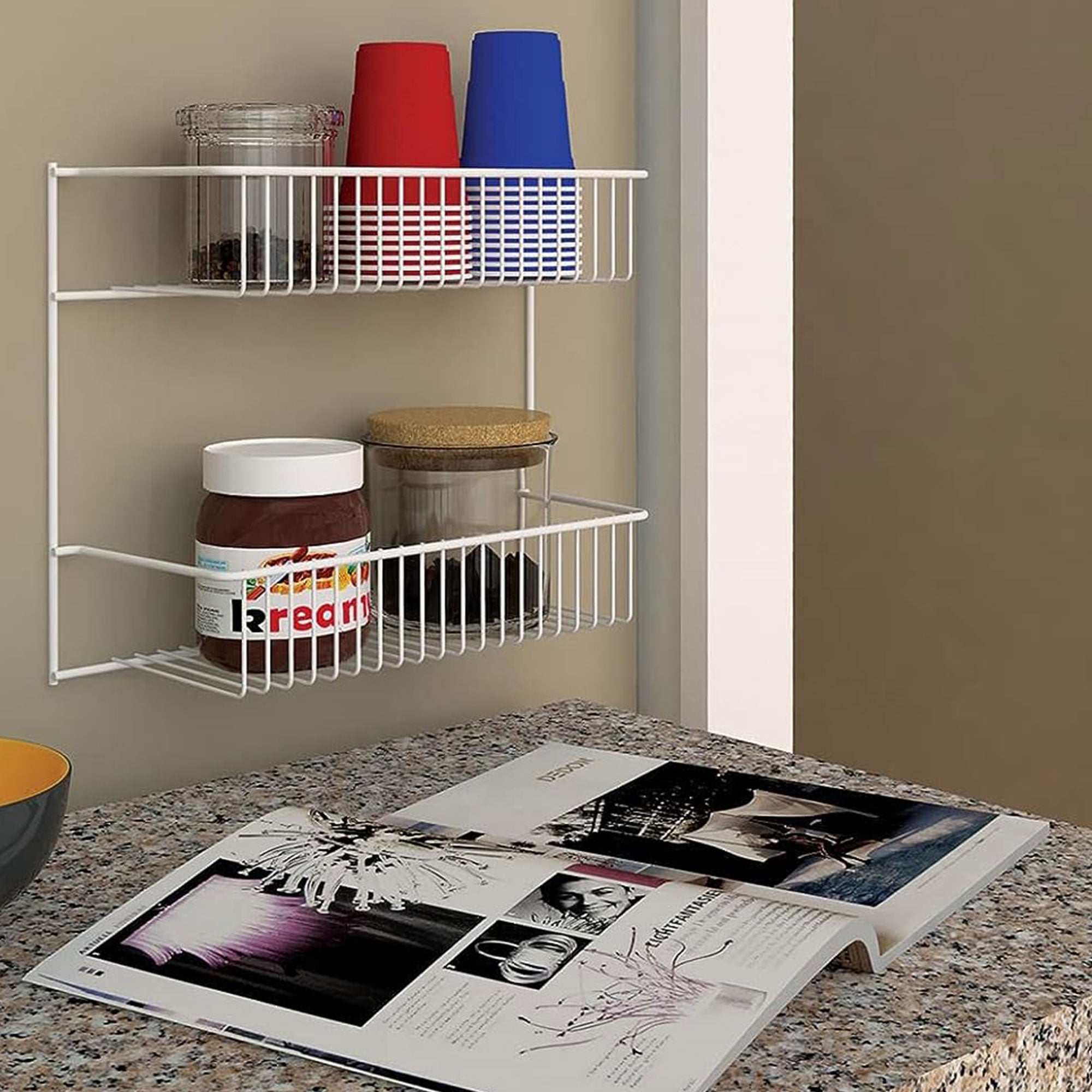 ClosetMaid 2 Tier Door or Wall Mount Rack Organizer for Home and Kitchen, White