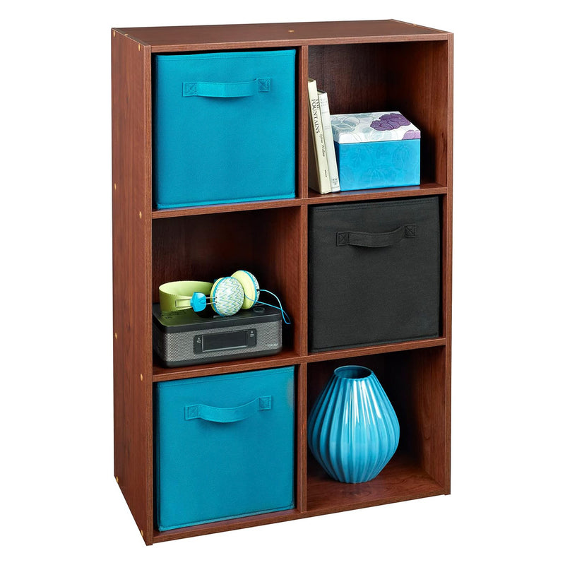 ClosetMaid 6 Cube Cubby Wood Bookcase Display Shelf Organizer, Dark Cherry(Used)