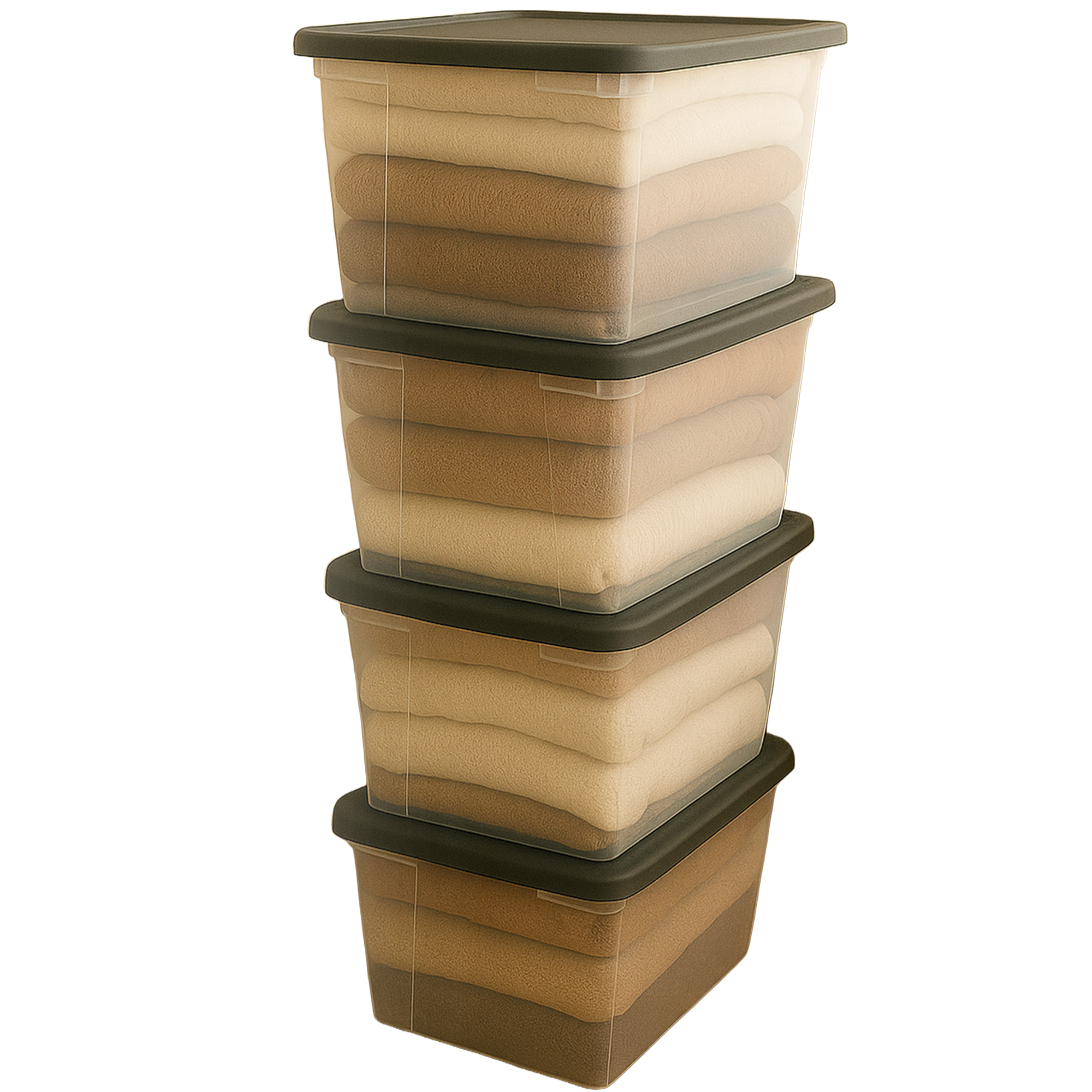 Homz 56 Qt Stackable Plastic Storage Container w/Snaplock Lid, Gray (4 Pack)