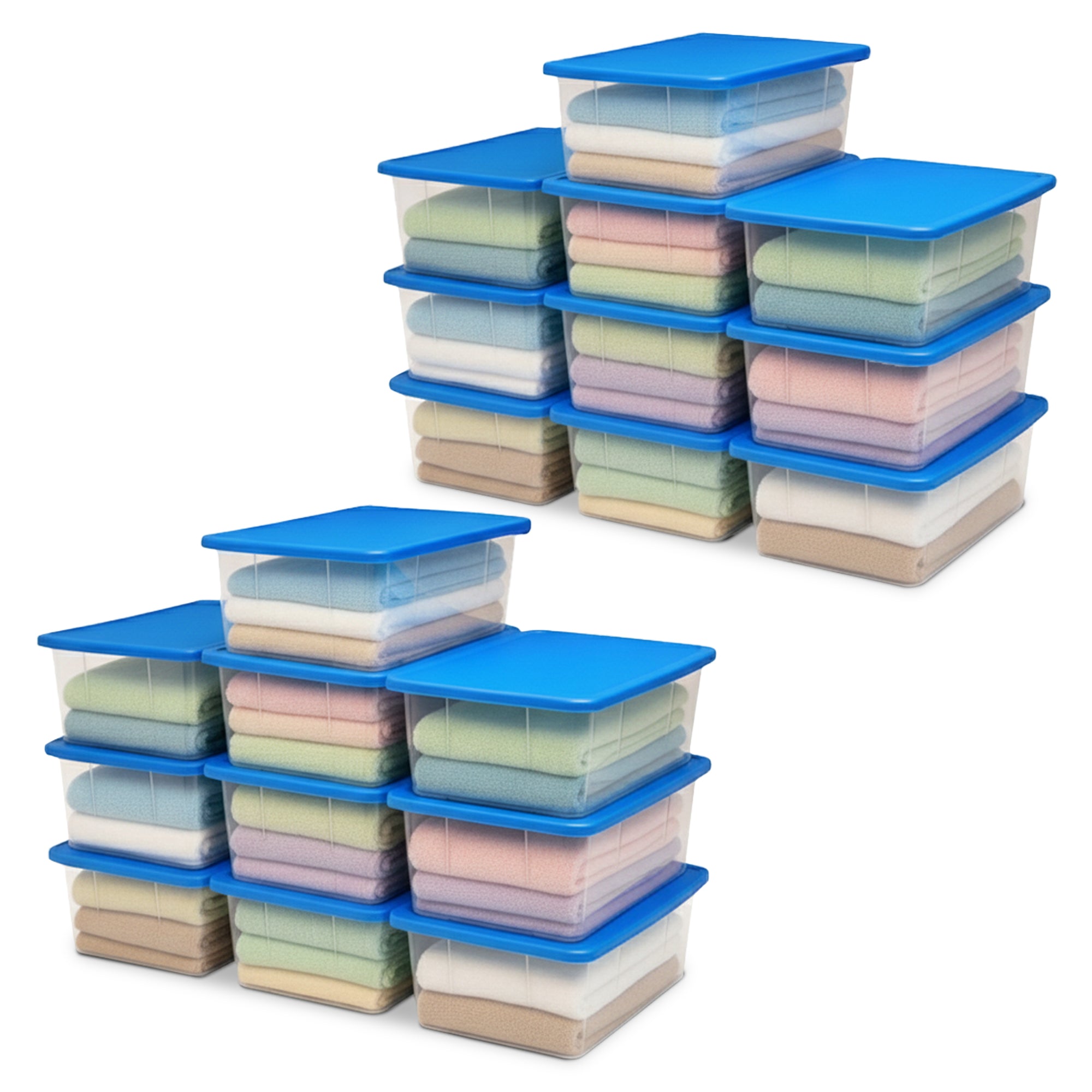 Homz Snaplock 6 Qt Stackable Plastic Storage Container w/Lid, Blue (20 Pack) - VMInnovations