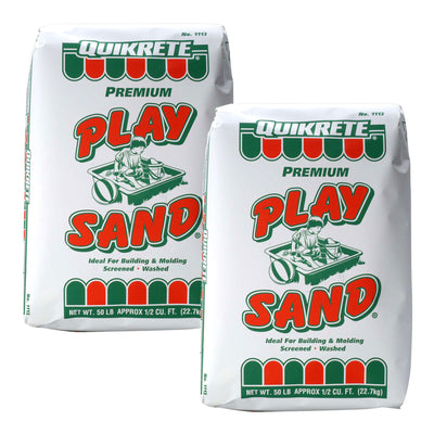 QUIKRETE 50 Lbs Washed Play Sand for Sandbox, Landscaping, Litter Box (2 Pack)