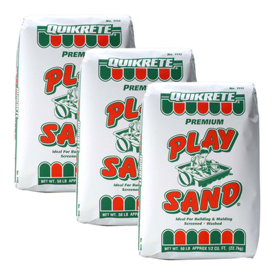 QUIKRETE 50 Lbs Washed Play Sand for Sandbox, Landscaping or Litter Box (3 Pack)
