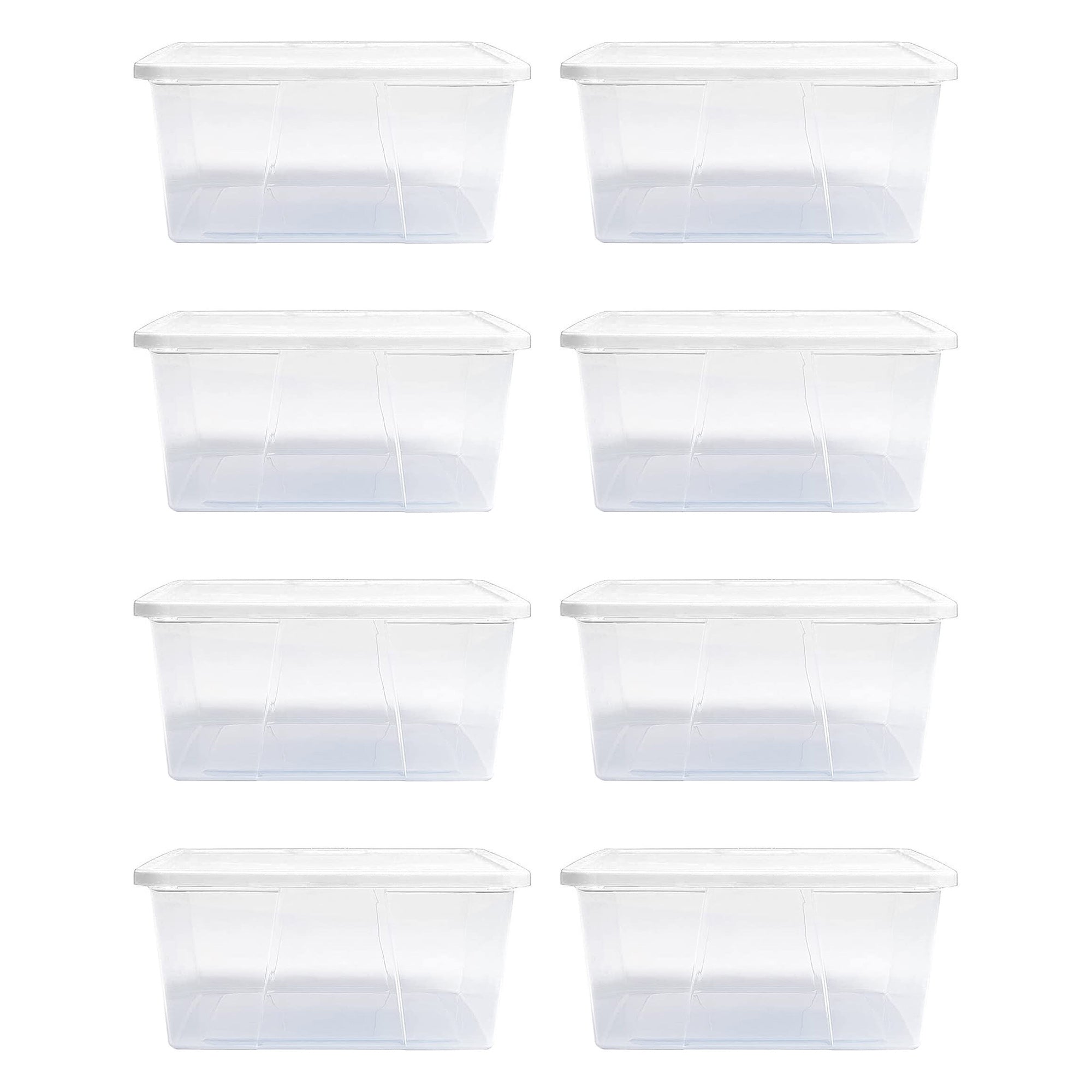 Homz 12 Qt Snaplock Clear Plastic Storage Container Bin with Secure Lid (8 Pack)
