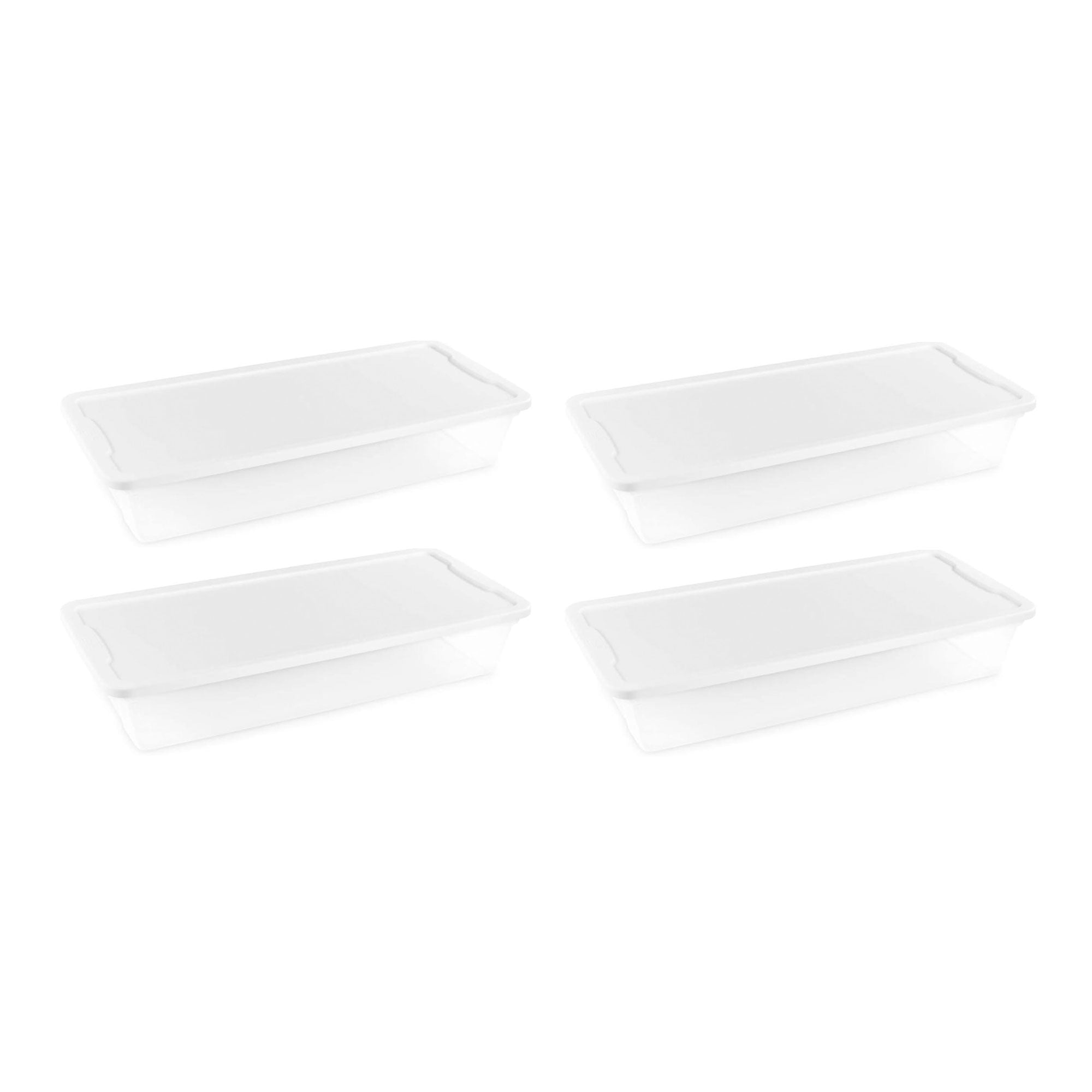 Homz Snaplock 41 Qt Stackable Plastic Storage Container w/Latching Lid (4 Pack) - VMInnovations