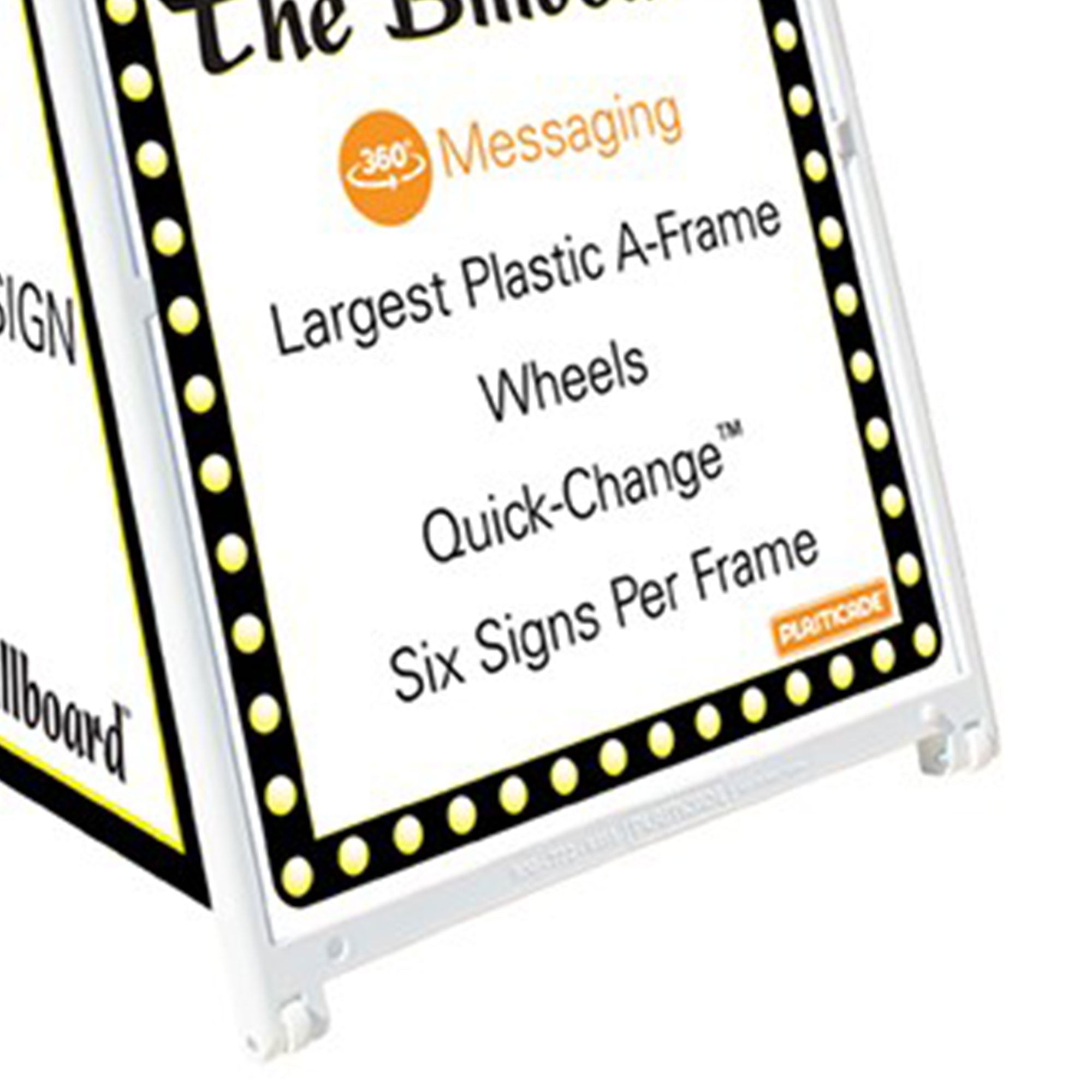 Plasticade The Billboard Large Outdoor Plastic Sign Frame with Handle, White - VMInnovations