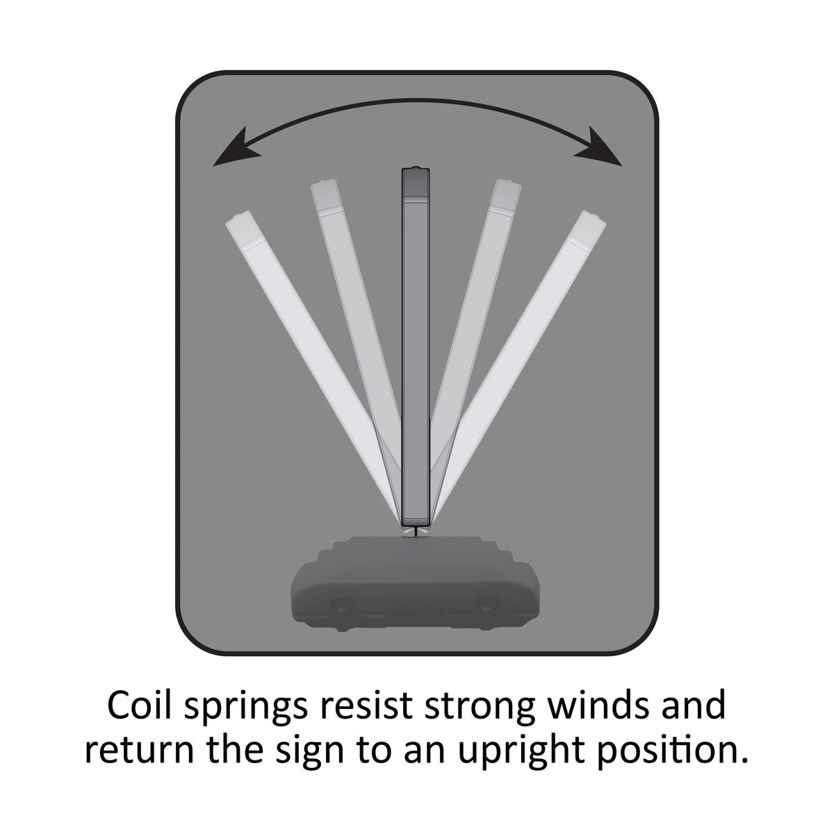 Plasticade Wind Sign 2 Quick Change Frame 24" x 36" Poster Display Stand, Gray