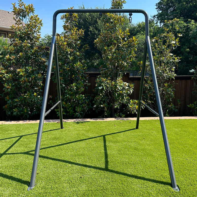 gobaplay Outdoor Single Swing Set with Support Bars for Tree Swing, Frame Only
