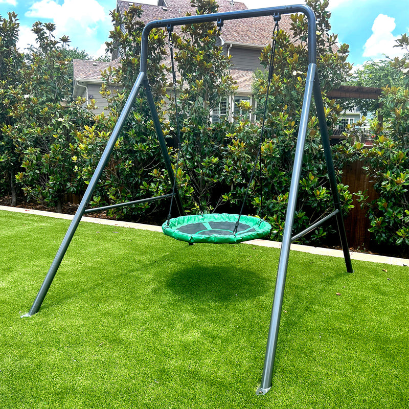 gobaplay Outdoor Single Swing Set with Support Bars for Tree Swing, Frame Only