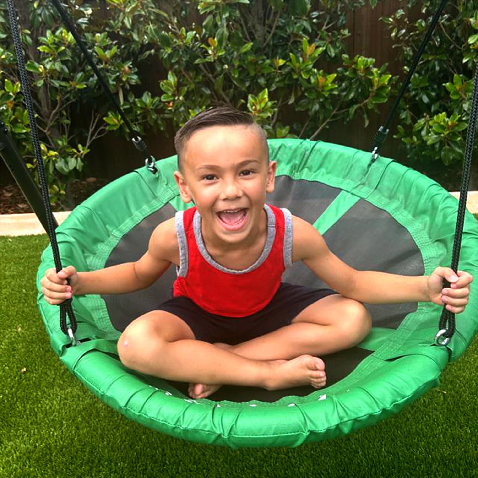gobaplay FlyMax Saucer Tree Swing, 40" Round Outdoor Platform Saucer Seat, Green - VMInnovations