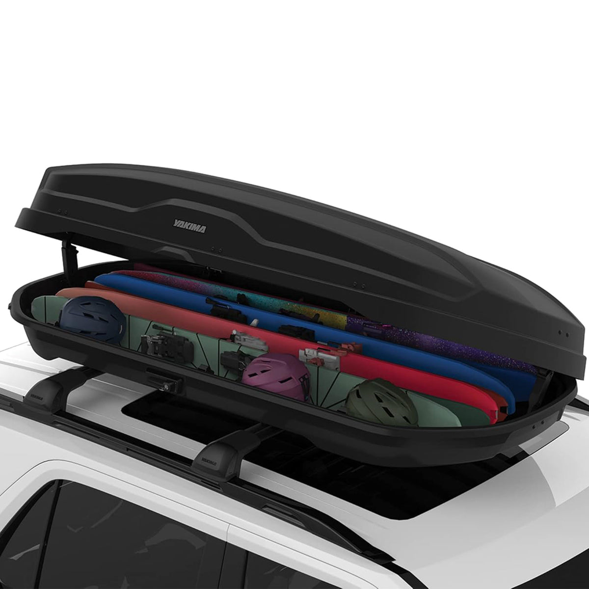 Yakima SkyBox NX XL 18 Cubic Foot Cargo Box and JetStreamRoof Rack Crossbars