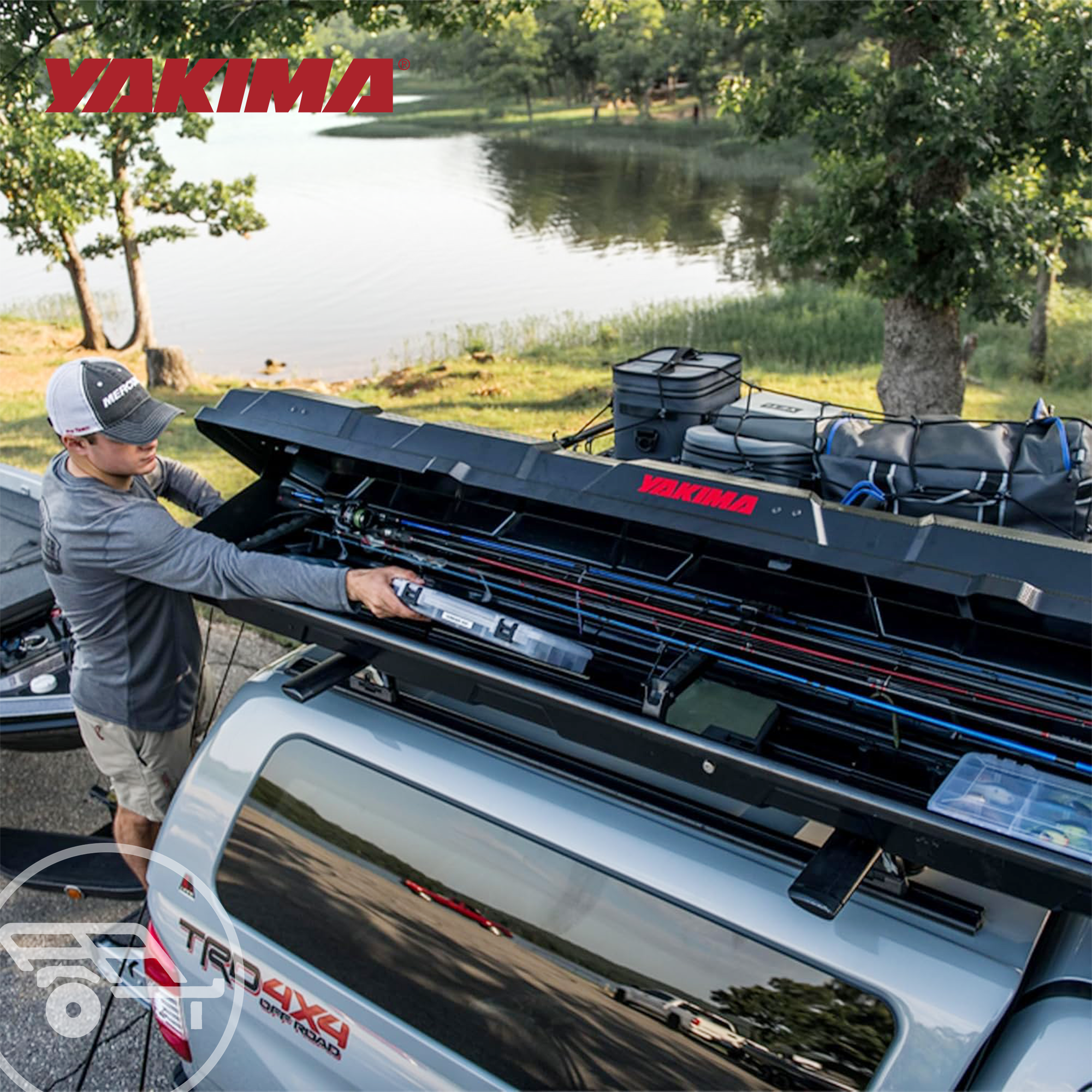 Yakima Rooftop Fishing Rod Box with Rod Shields and Retention Straps (Open Box)
