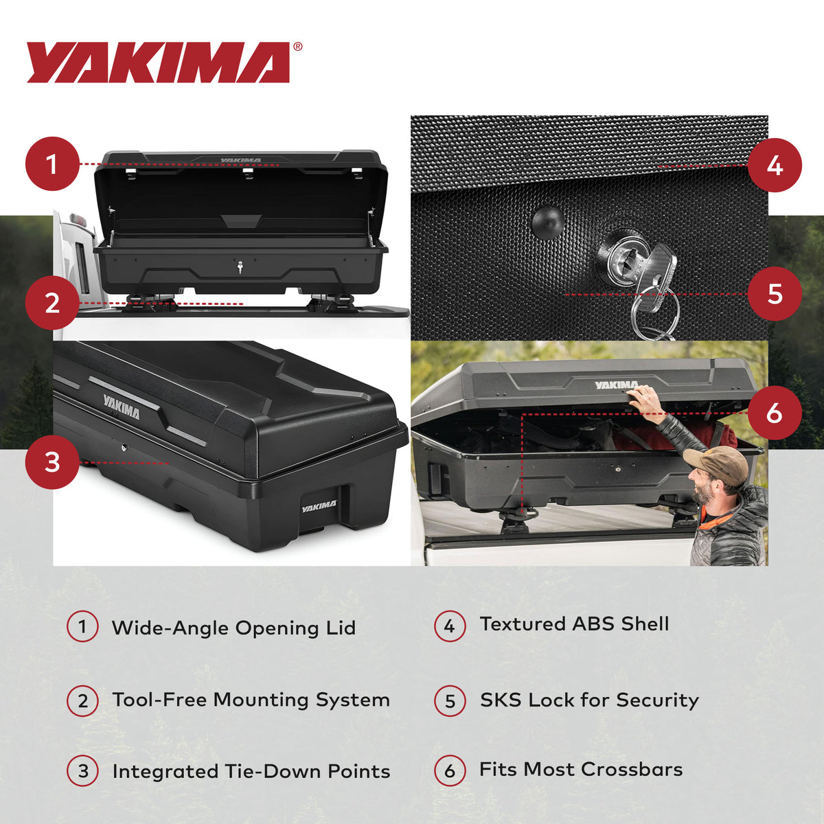 Yakima 10, 10 cu ft Vehicle Cargo Box with Universal Mounting Hardware(Open Box)