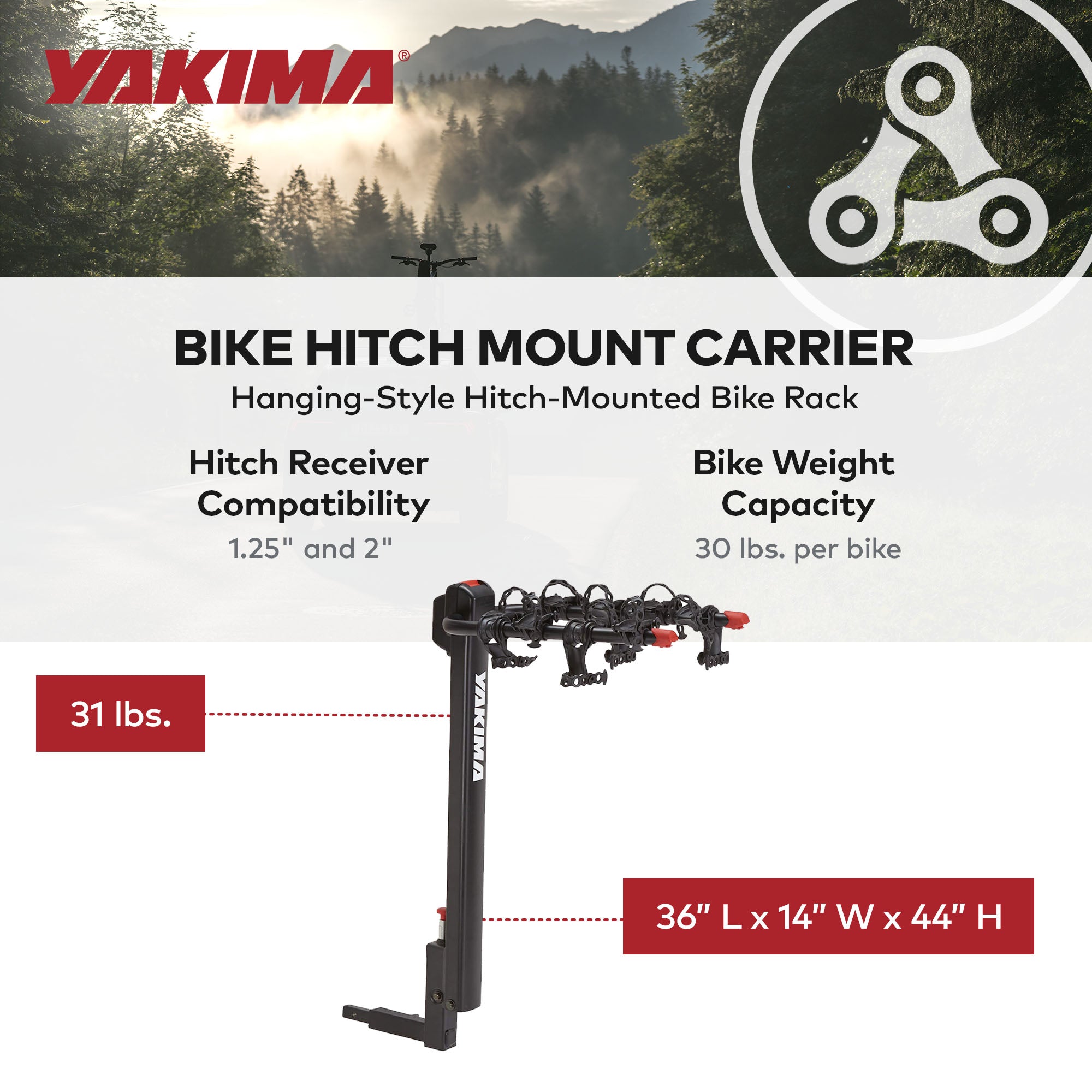 Yakima 4 Tilting Hitch-Mounted Bike Rack for Cars, SUVs, Trucks (For Parts)