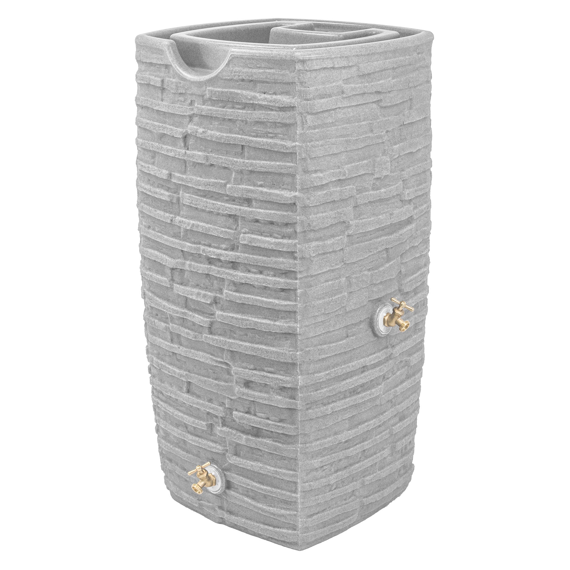 Good Ideas Impressions Riverwalk 50 Gal Rain Saver with Spigots, Light Granite - VMInnovations