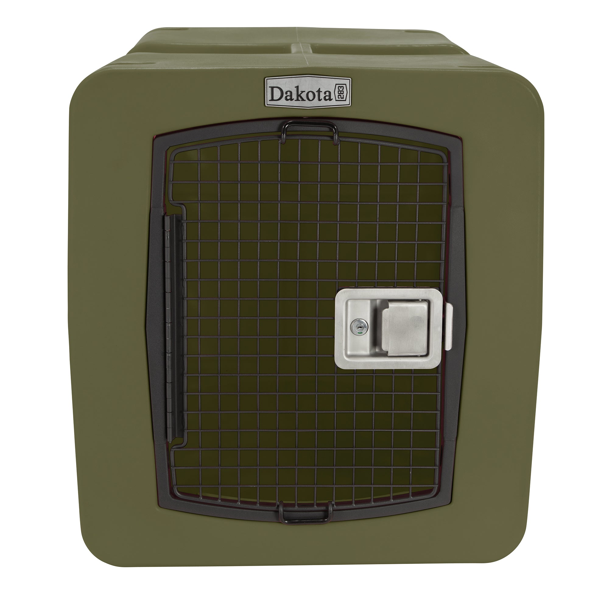 Dakota 283 G3 Large Easy to Clean Dog Kennel w/ Handle & Latching Door, Olive - VMInnovations