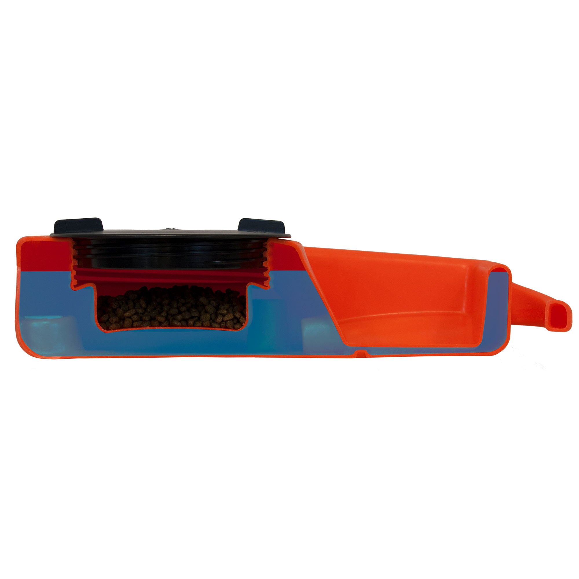 Dakota 283 Dine N Dash Large Pets Feeding and Watering System with Lid, Orange - VMInnovations
