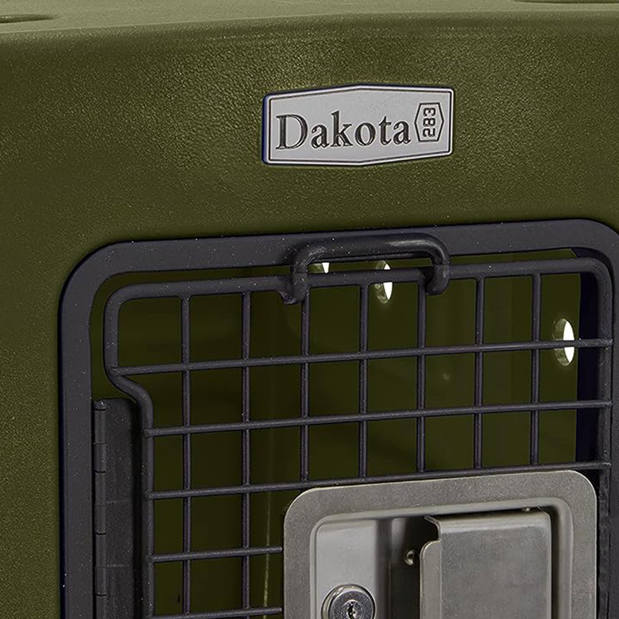 Dakota G3 Small Easy To Clean Dog Kennel w/ Handle & Latching Door, Olive (Used) - VMInnovations