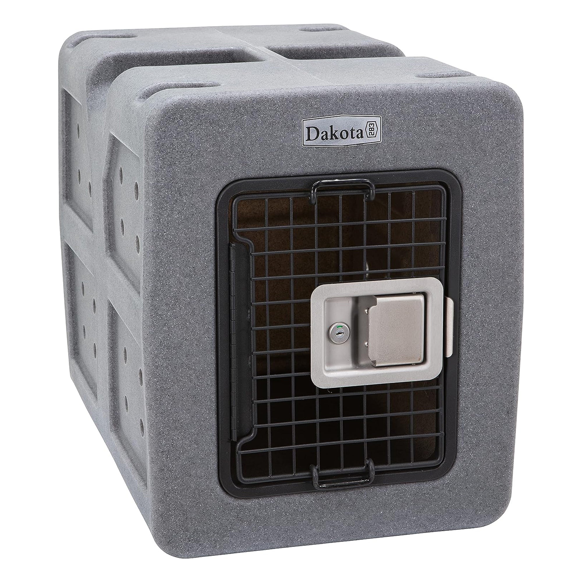 Dakota 283 G3 Easy To Clean Kennel w/ Handle & Latching Door,Granite (Open Box) - VMInnovations