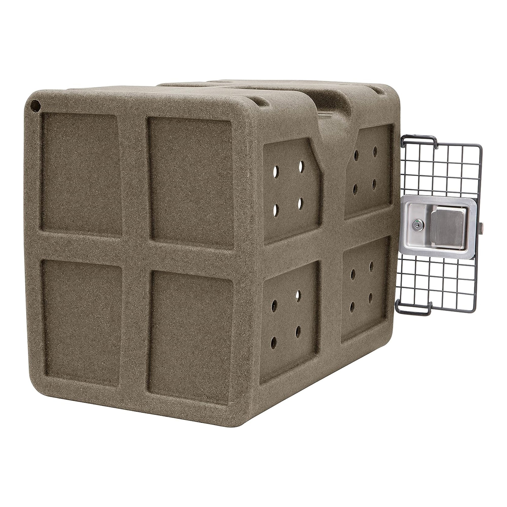 Dakota Easy To Clean Kennel w/ Handle & Latching Door, Coyote Granite (Open Box) - VMInnovations