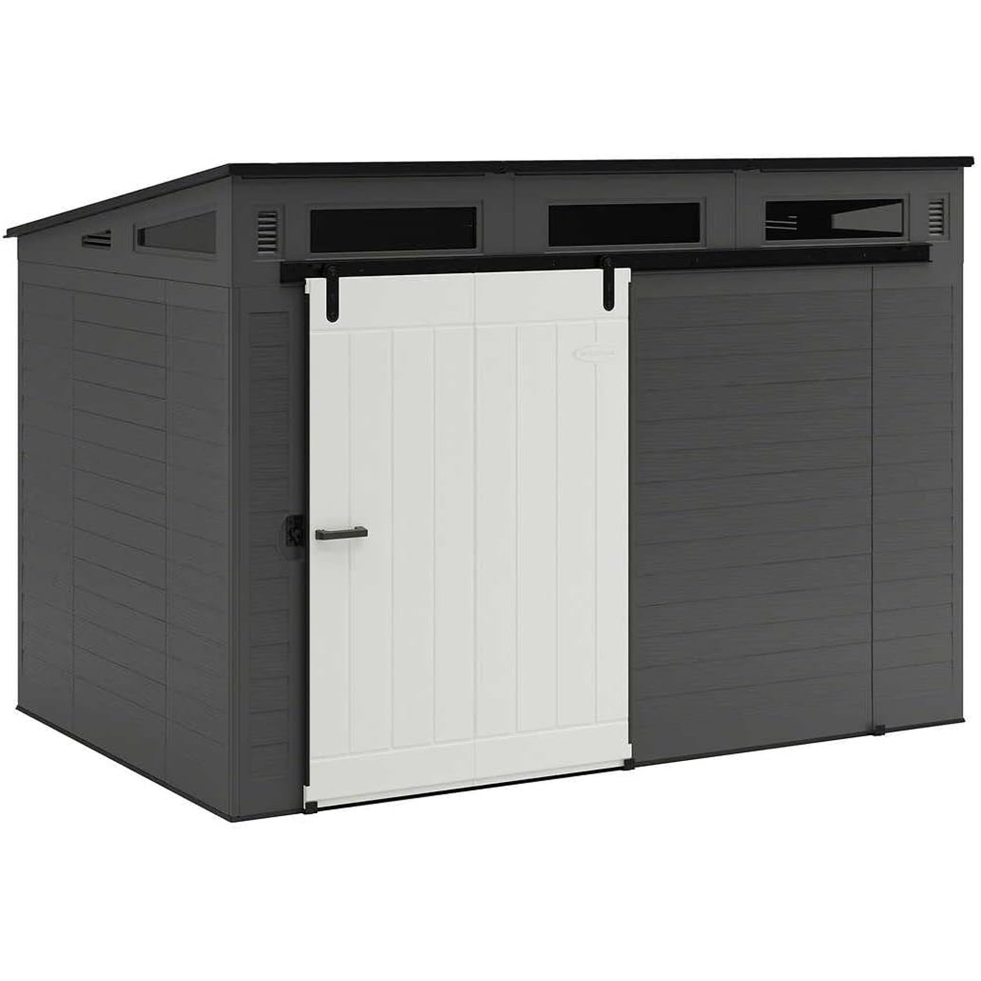 Suncast Modernist 10 Foot x 7 Foot Barn Door Outdoor Garden Storage Shed, Grey