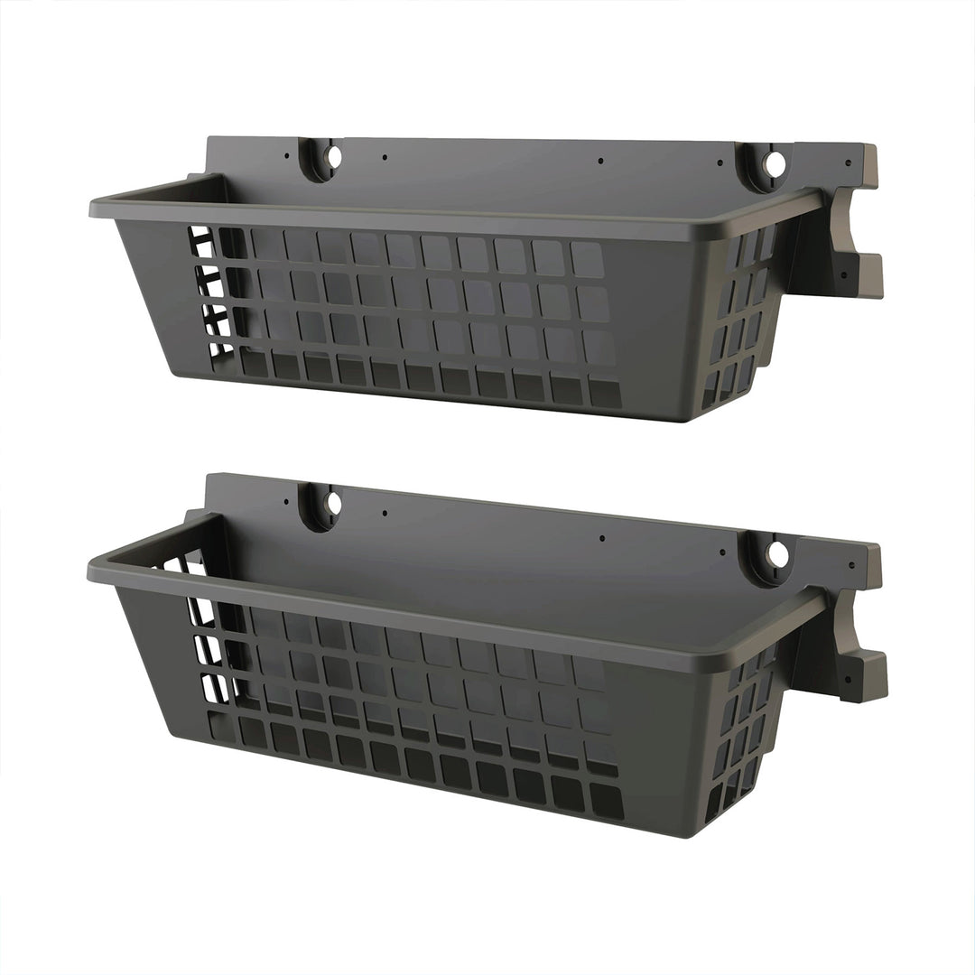Suncast 25 x 7.25 Inch Basket Accessory for Outdoor Shed, Black ( 2-Pack) - VMInnovations