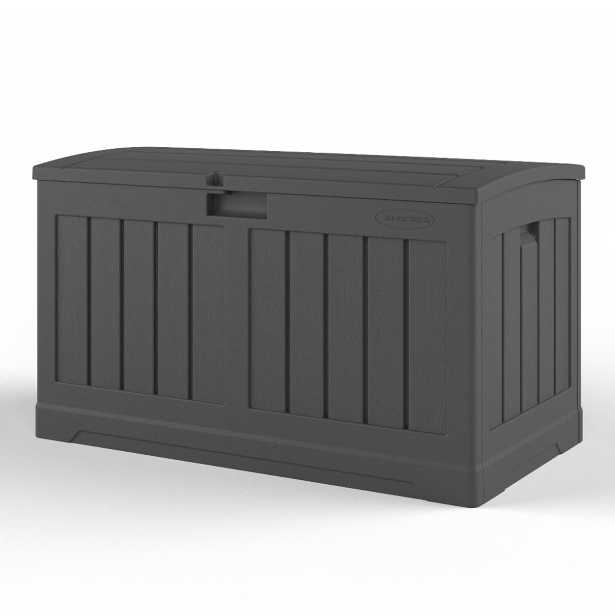 Suncast 50 Gallon Medium Resin Outdoor Storage Deck Box with Lid, Peppercorn - VMInnovations