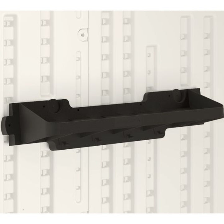 Suncast 25 x 8 Inch Shelf Accessory with Hooks for Outdoor Shed, Black (2-Pack) - VMInnovations