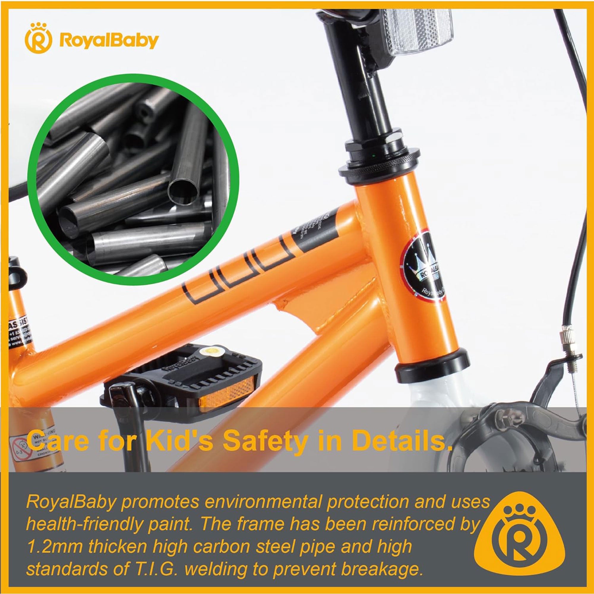 RoyalBaby 18 Inch Kids Bike with Kickstand for Ages 5 to 9, Orange (Used) - VMInnovations