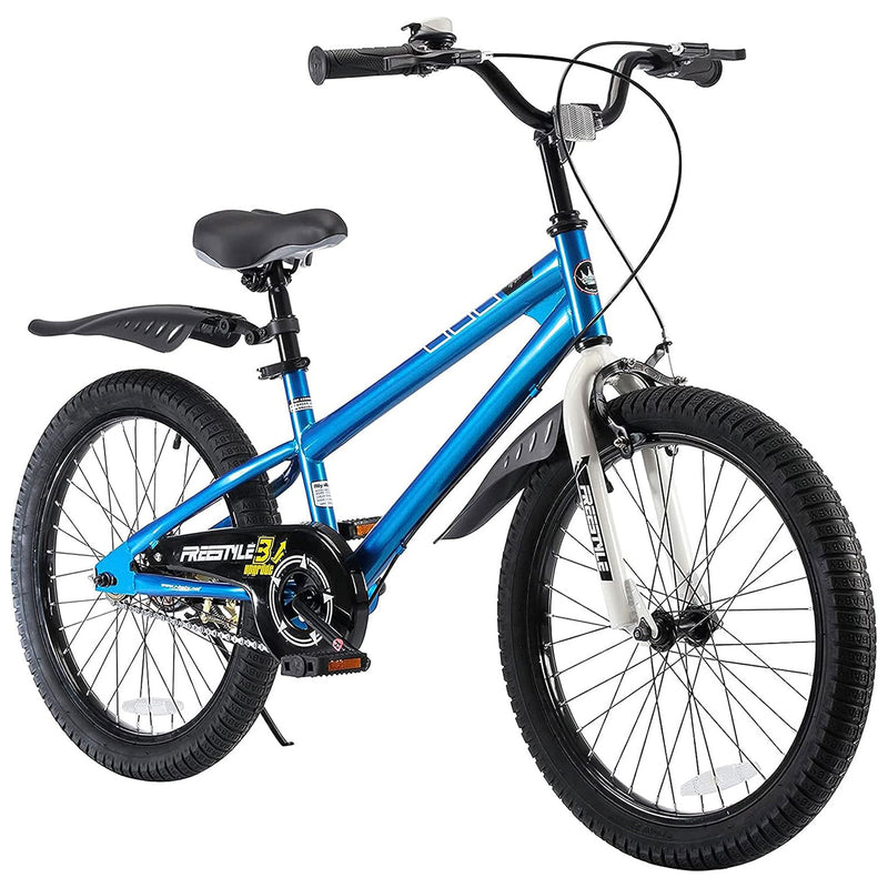 RoyalBaby Freestyle 20 Inch Kids Bicycle with Kickstand and Water Bottle, Blue