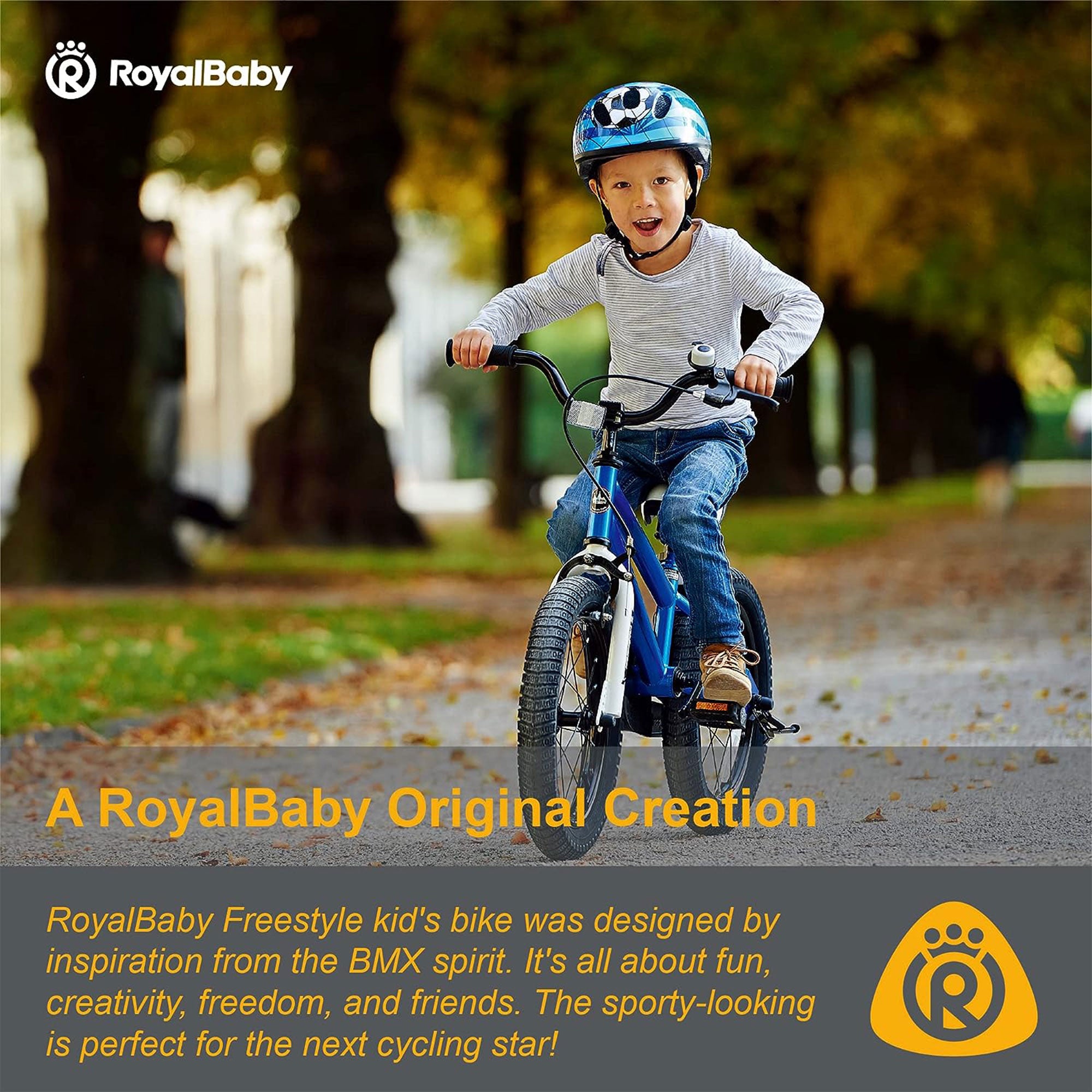 RoyalBaby Freestyle 20" Bicycle with Kickstand & Water Bottle, Blue (Open Box)